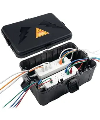 Bates- Large Outdoor Electrical Box, 12.5" x 8.5" x 5" Black