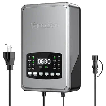 Vansdon 300W Low Voltage Landscape Transformer, 2 Zone Independent Control Landscape Lighting Transformer, 120V AC to 12/14V AC Outdoor Lighting Transformer with Timer & Photocell Sensor