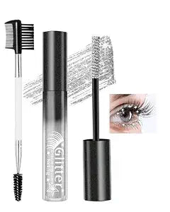 Glitter Mascara, Silver Shimmer Curling Mascara for Women Eyelashes & Brows