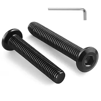 30Pcs 1/4-20 Bolt, 1/4-20 x 1-1/2" Flat Head Hex Socket Cap Screws, 304 Stainless Steel 18-8 Furniture Bolts, Black Zinc Finish, Full Thread (with Hex Spanner)