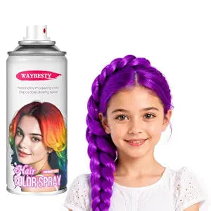 Purple Hair Spray Temporary for Kids, Washable Hair Color Spray for Women, Men, One-Day Hair Color Wax Dye, Natural Hair Spray Hair Strong Style for Cosplay, Party, Christmas (Purple 120ml)