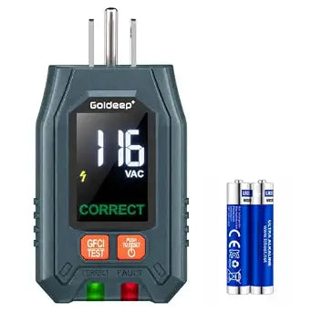 Goldeep GFCI Outlet Tester Plug in,Receptacle Tester Outlet Ground Tester