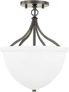 Hudson Valley Lighting 2811-DB Browne - 1 Light Semi Flush 14.75 inches Tall and 11.25 inches Wide - Distressed Bronze