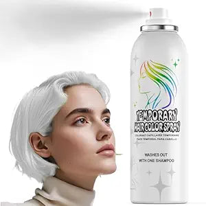 Temporary Hair Color Spray, Washable, Non-Sticky, Halloween | Silver White