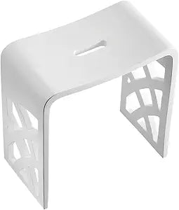 Kingston Brass KBSSA17916 Descanso Solid Surface Bathroom Stool, Matte White