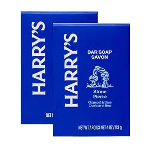 Harry's Bar Soap for Men - Stone Scent - 4 oz Body Soap Bars (2 Pack)
