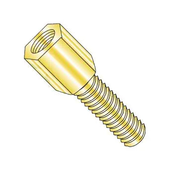3/16" (AF) Hex Jack Screws / 4-40 x 5/8" / Steel/Zinc Yellow / 3/16" Across The Flats of The Head (Carton: 500 pcs)