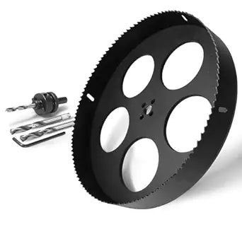 11 Inch Hole Saw with 1/2" Triangle Shank Quick Change Arbor, JTemgle Bi-Metal Hole Saw Heavy Duty Hole Cutting Tool for Cornhole Boards, Recessed Lights, Wood, Plastic, Drywall & Soft Metal