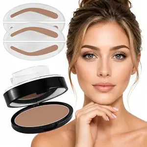 2PCS Browlyn Eyebrow Stamp Kit Powder Brow Shaping Tool(Light Brown)
