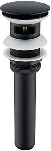 Pop Up Sink Drain with Overflow Bouncing Style Brass Stopper for Bathroom Faucet Vessel or Vanity Drain Brass Oil Rubbed Black