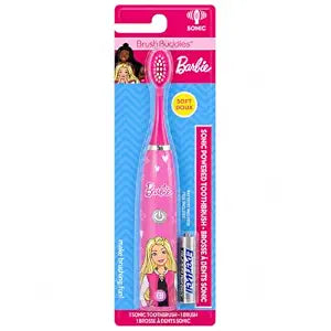 Brush Buddies Barbie Battery Operated Electric Toothbrush for Kids ��� Soft Bristles & Sonic Power Perfect for Boys, Girls, and Children���s Oral Hygiene