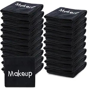 DEAYOU 20 Pack Makeup Towels Black, Soft Microfiber Washcloths for Face, 13" x 13" Quick Dry Makeup Remover Cloth, Reusable Facial Towels for Cleansing Hand, Hosts, Women, Skin Care, Bathroom