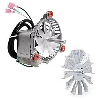3-21-08639 Combustion Blower Exhaust Fan Motor for Harman P38, P43, P61, P61A, P68, Accentra 52i, Advance Pellet Stove, with 5" Double Paddle Exhaust Fan Blade Impeller.