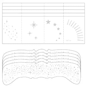 10PCS Silver Glitter Freckles Face Tattoo, 2 Styles Rave Accessories Makeup