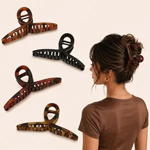 Big Hair Claw Clips for Women - Extra Large Jaw Clips for Thick Long Hair Strong Holder Cute Large 5.1 Inch, 4 Pcs Hair Clips
