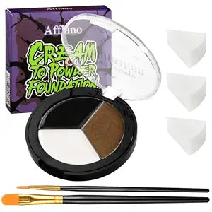 Black White Brown Face & Body Paint Kit - Halloween SFX Makeup 6Pcs #03