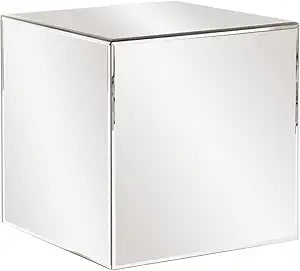 Howard Elliott Collection Mirrored Finish Silver Cube Table Centerpiece, Showpeice Coffee Table, Home Decor Accessories Furniture for Bedroom, Livingroom, 16 x 16 x 16 Inch