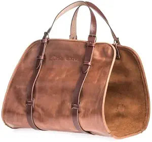 Leather Log Carrier Firewood Holder Bag Handmade Genuine Leather Firewood Holder Log Tote Bag Fireplace Log Carrier