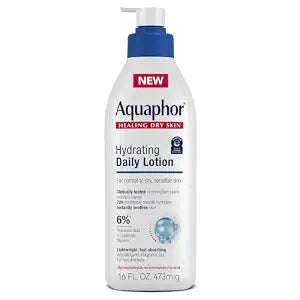 Aquaphor Daily Hydrating Face and Body Lotion, Hyaluronic Acid, 16 FL OZ