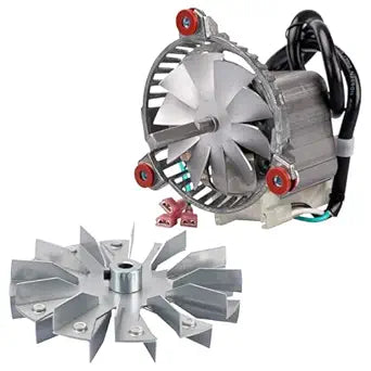3-21-08639 Combustion Blower Motor for Harman P68/XXV/P43/P61/P38/Advance/Accentra 52i Pellet Stoves - Includes 3-20-502221 Double-Sided Paddle Impeller Fan Blade