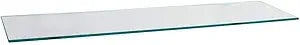 8" X 18" Rectangle Tempered Clear Floating Glass Shelf - Glass Only