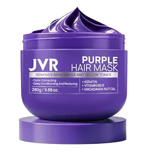JVR Purple Hair Mask Toner for Blonde, Bleached, Silver & Gray Hair 9.88 oz