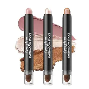Creaglam Eyeshadow Sticks 3Pcs Set, Waterproof & Crease-Proof, Easy Blend