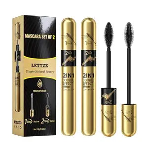 2 Pack 4D Tubing Mascara Waterproof Volume and Length Black