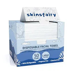 Disposable Face Towels, Ultra Soft Biodegradable Dry Wipes 50 Ct