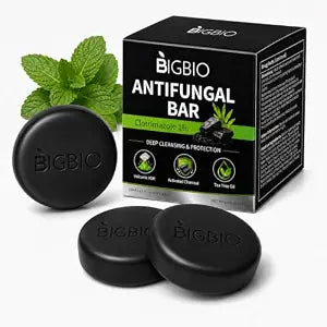 Black Activated Charcoal Soap for Men, Tea Tree Oil Body Soap, 3 Bars