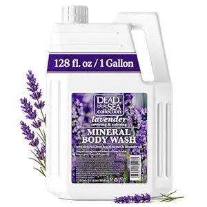 Dead Sea Collection Lavender Body Wash Refill for Women and Men – Bulk Size with Dead Sea Minerals and Lavender Oil – Cleanses and Moisturizes Skin (128 fl. oz)