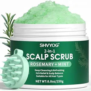 Scalp Scrub, Anti-Dandruff Rosemary Exfoliator Scrub with Scalp Massager
