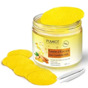 Pumkot Turmeric Cleansing Pads, Turmeric Kojic Acid Face Pads - 60PCS