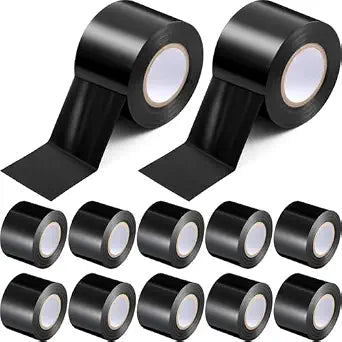 Fuyoooo 10 Rolls Black Electrical Tape Waterproof 2 in x 66 ft