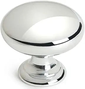 Cosmas 25 Pack 4950CH Polished Chrome Round Mushroom Cabinet Knobs  1-1/4" Diameter, Chrome Kitchen & Bathroom Hardware, Screws Included