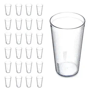 Carlisle FoodService Products Restaurant Plastic Cups Reusable - 24 Cups Set, Pebble Textured Water Tumbler Set for Home Kitchen Diner, Stackable Durable Shatter-Resistant Design - 16 Ounces