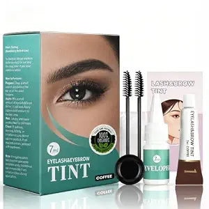 Eyelash & Eyebrow Color Kit, Long-Lasting Lash & Brow Cream, Coffee
