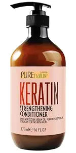 PURE NATURE LUX SPA Keratin Conditioner for Women and Men - Deep Conditioning Treatment to Repair Dry, Damaged Hair and Split Ends - Strengthening Sulfate Free Formula - 16 Fl Oz