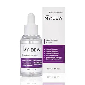 DearMYDEW Multi Peptide Complex Serum, Matrixyl 3000, Argireline, Vegan Collagen, Niacinamide, Hyaluronic Acid for Anti-Aging, Anti-Wrinkles, Collagen Boost for Elasticity, Korean Skincare, 1Fl Oz
