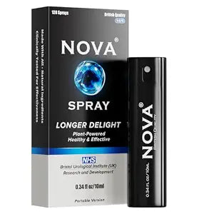 Nova Men’s Delay Spray, Gentle Personal Mist for Couples, Glycerin | Hydrating & Comfort Formula, 10ml