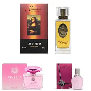 Sandora Fragrances Women's Perfume 3-Pack – Eau de Parfum – Three Full-Size 100 ml Bottles – Floral Fresh Balanced + Feminine Soft Elegant + Everyday