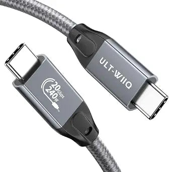 ULT-WIIQ USB C 3.2 Gen 2x2 Cable, 8K@60Hz Portable Monitor Cable Grey 3.3FT