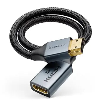 VCELINK 8K HDMI Extender Cable, Male to Female Adapter, 1FT