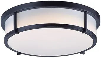 Maxim Lighting Rogue 3-Light Flush Mount | Black Finish | Polycarbonate Shade | Hallway Flush Mount Ceiling Light | 10270WTBK