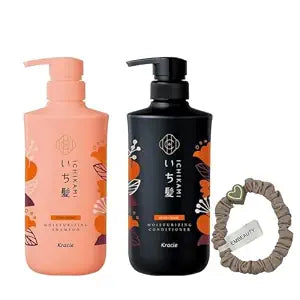 Ichikami Moisturizing Shampoo & Conditioner Set 480ml+480ml + 1 hair tie