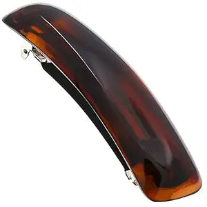 Camila Paris CP3018 French Hair Barrette Clip for Girls, Tortoise Shell, Rubberized Metal Clasp Strong Hold Grip Hair Clips for Women, No Slip Durable Styling Girls Hair Accessories, Made in France