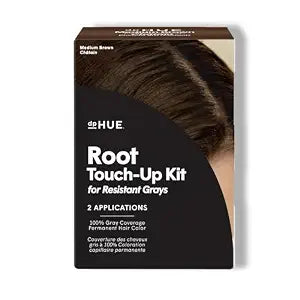 dpHUE Root Touch-Up Kit for Resistant Grays, Medium Brown - Permanently Cover Difficult, Stubborn Gray Hair - 2 Applications Included - Vegan & Leaping Bunny Certified