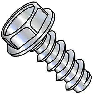 1/4-14X2 Unslotted Indented Hex Washer Self Tapping Screw Type B Full Thread Zinc (Pack Qty 900) BC-1432BW by Shorpioen