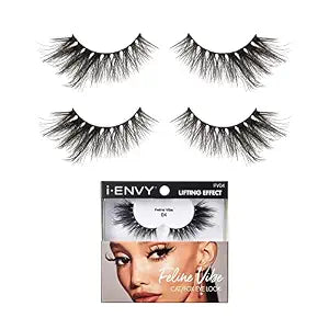 i-ENVY 2 Pairs False Eyelashes Feline Vibe Cat and Fox Eye Lifting Look, Dramatic Lashes (04)