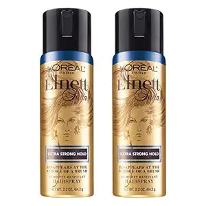 L'Oreal Paris Hair Care Elnett Extra Strong Hold Travel Size Hairspray, Long Lasting Plus Humidity Resistant, Hair Spray, 2.2 Ounce (2 Count)